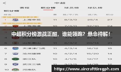 中超积分榜激战正酣，谁能领跑？悬念待解！